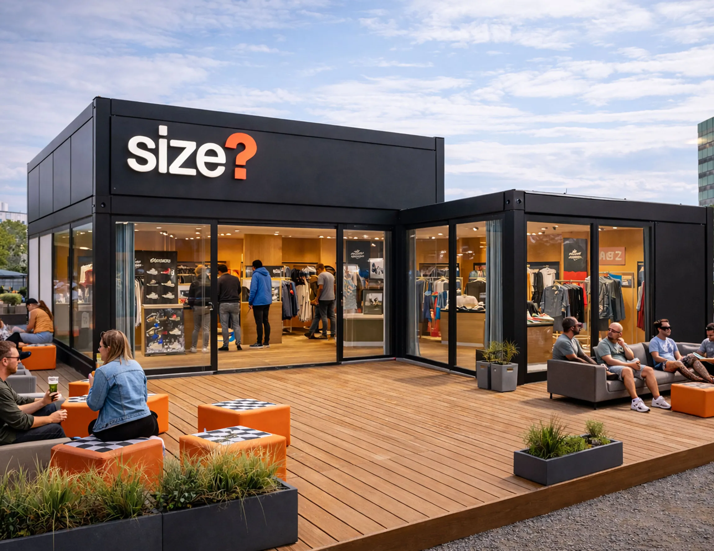 Modular pop-up retail space with glazed frontage and flexible layout
