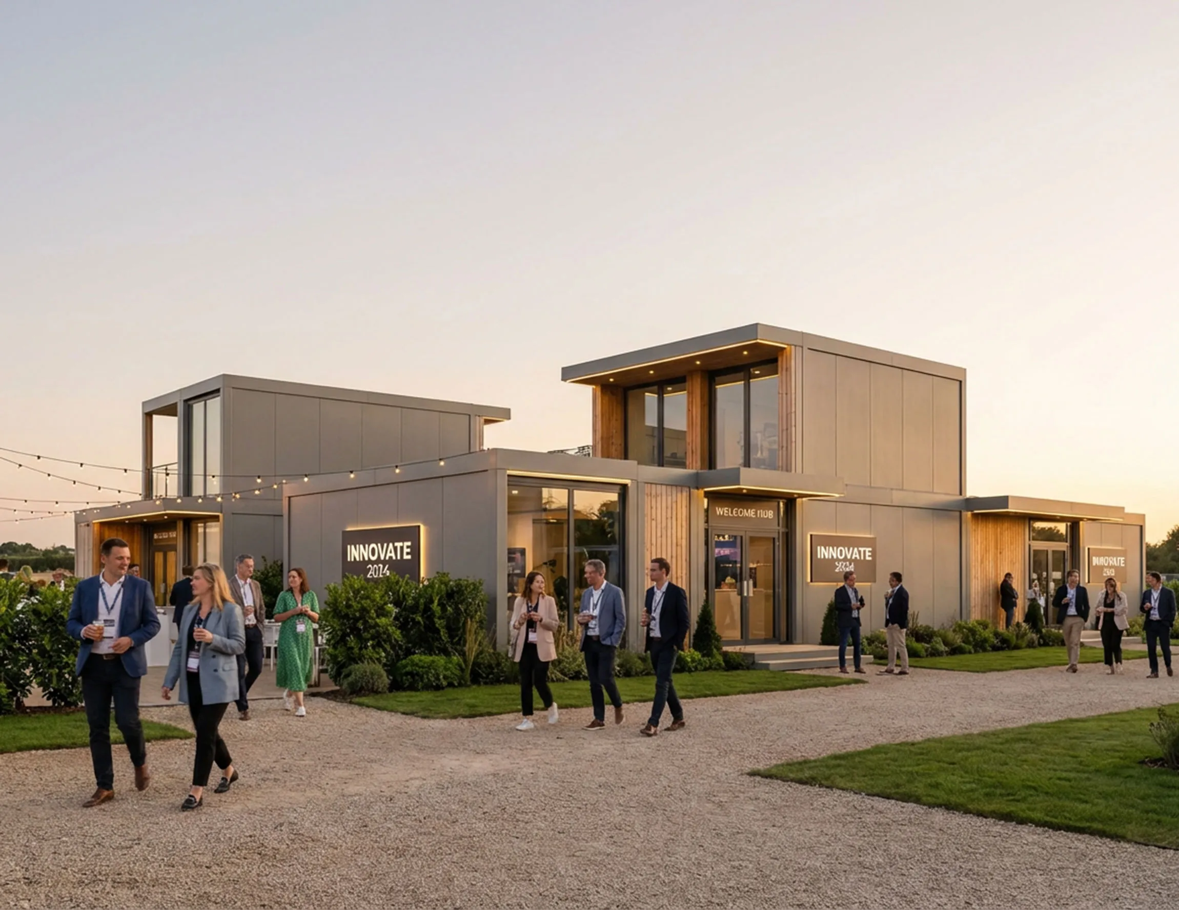 Modular building system arranged in a reconfigurable multi-unit layout